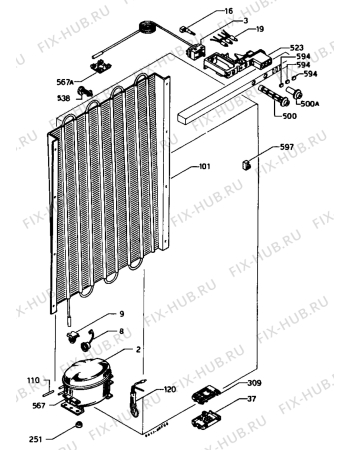 Взрыв-схема холодильника Marijnen CM200F - Схема узла Cooling system 017